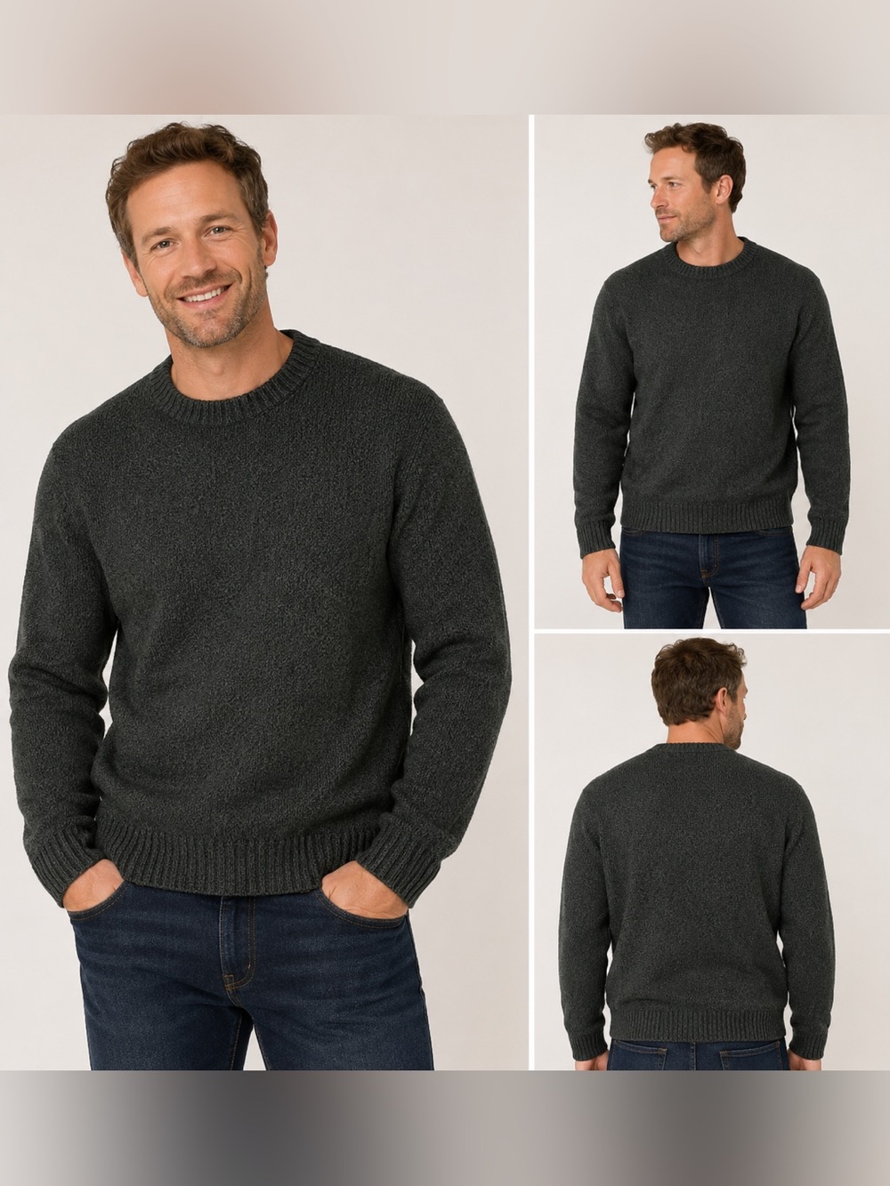 St. John's Bay Charcoal Green Crewneck Sweater Size Large